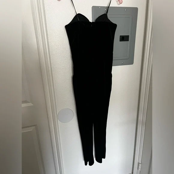 Amanda Uprichard Cherri Velvet Jumpsuit in Black - Picture 8 of 9